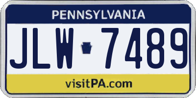 PA license plate JLW7489