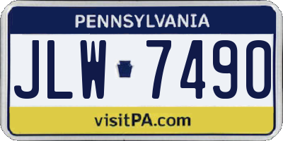 PA license plate JLW7490