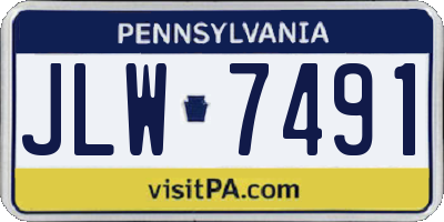 PA license plate JLW7491