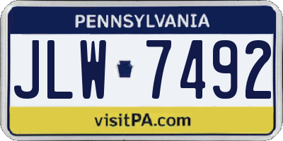 PA license plate JLW7492