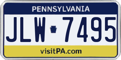 PA license plate JLW7495