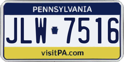 PA license plate JLW7516