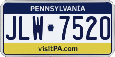 PA license plate JLW7520