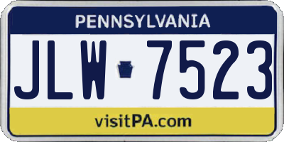 PA license plate JLW7523