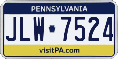PA license plate JLW7524