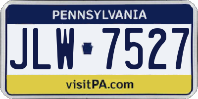 PA license plate JLW7527