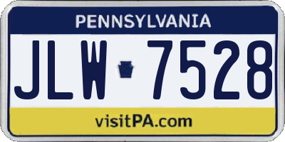 PA license plate JLW7528