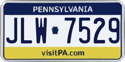 PA license plate JLW7529