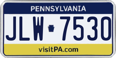 PA license plate JLW7530