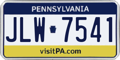 PA license plate JLW7541