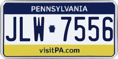 PA license plate JLW7556