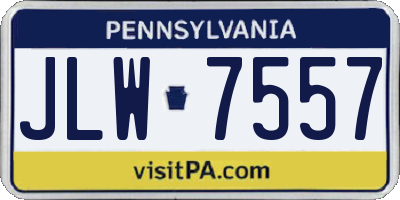 PA license plate JLW7557