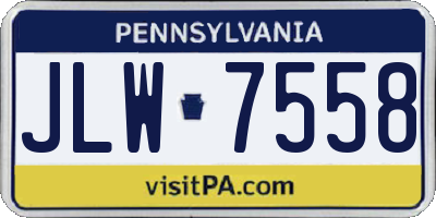 PA license plate JLW7558