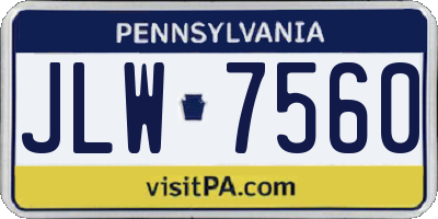 PA license plate JLW7560
