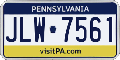 PA license plate JLW7561
