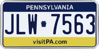 PA license plate JLW7563