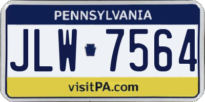 PA license plate JLW7564