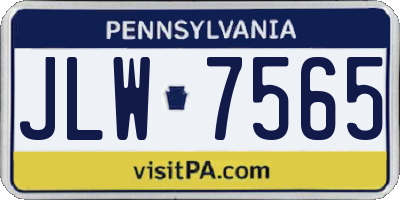PA license plate JLW7565