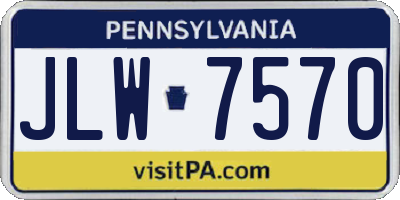 PA license plate JLW7570