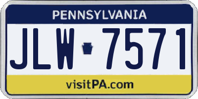 PA license plate JLW7571