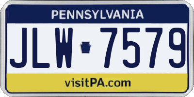 PA license plate JLW7579