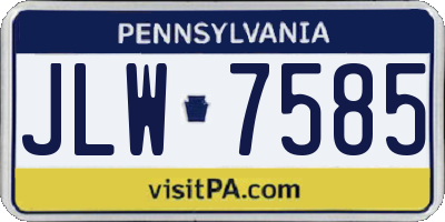 PA license plate JLW7585