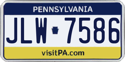 PA license plate JLW7586
