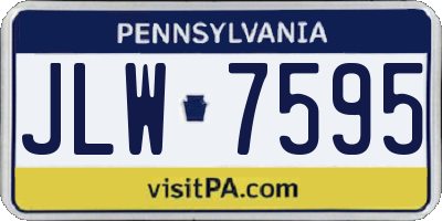PA license plate JLW7595