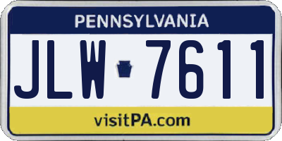 PA license plate JLW7611