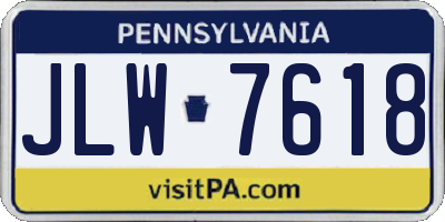 PA license plate JLW7618