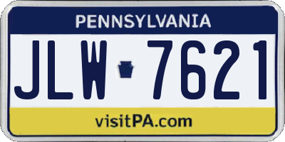 PA license plate JLW7621