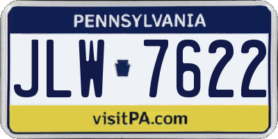 PA license plate JLW7622