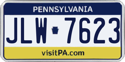 PA license plate JLW7623