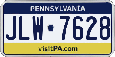 PA license plate JLW7628