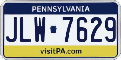 PA license plate JLW7629