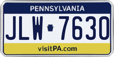 PA license plate JLW7630