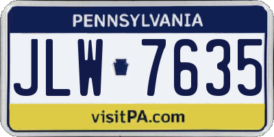 PA license plate JLW7635