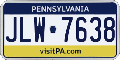 PA license plate JLW7638