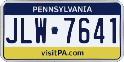 PA license plate JLW7641