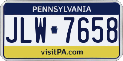 PA license plate JLW7658