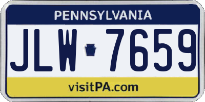 PA license plate JLW7659