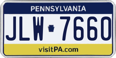 PA license plate JLW7660