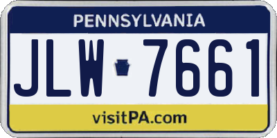 PA license plate JLW7661