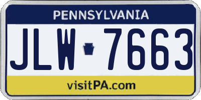 PA license plate JLW7663