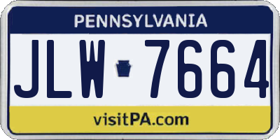 PA license plate JLW7664
