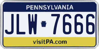 PA license plate JLW7666