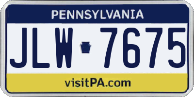 PA license plate JLW7675