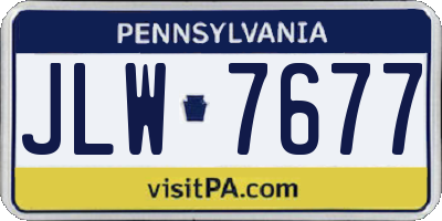 PA license plate JLW7677