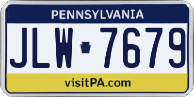 PA license plate JLW7679