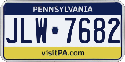 PA license plate JLW7682